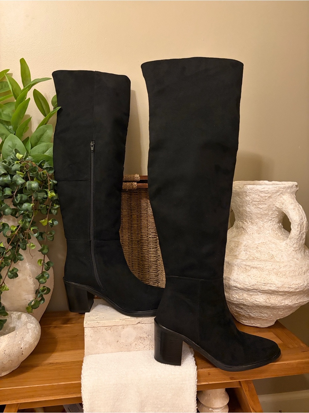Seychelles Black Over-the-Knee Block Heel Boots